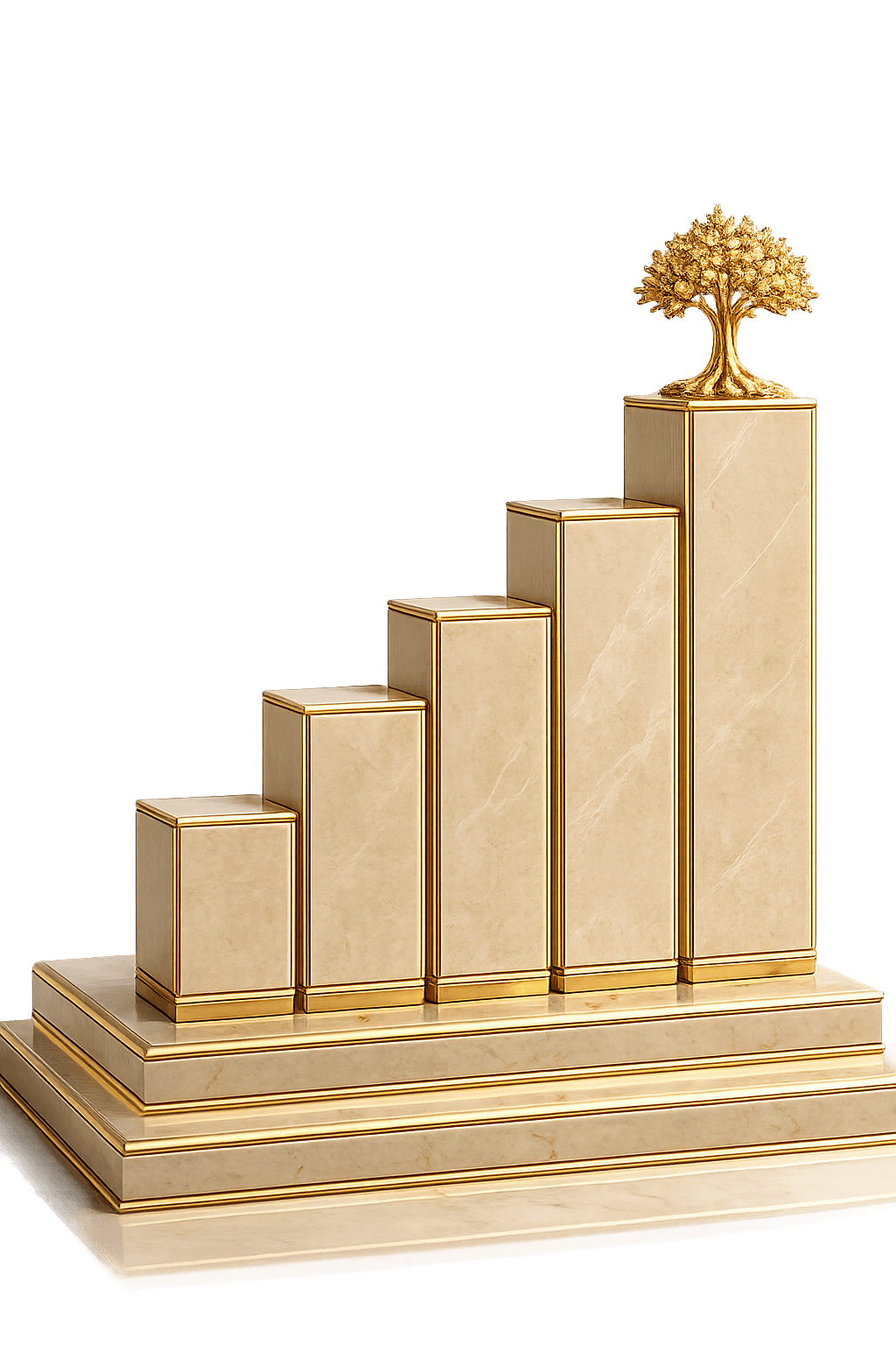Елегантни стъпала с послания clarity, strategy, growth и legacy