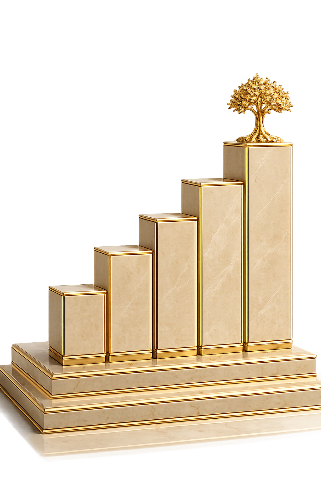 Елегантни стъпала с послания clarity, strategy, growth и legacy